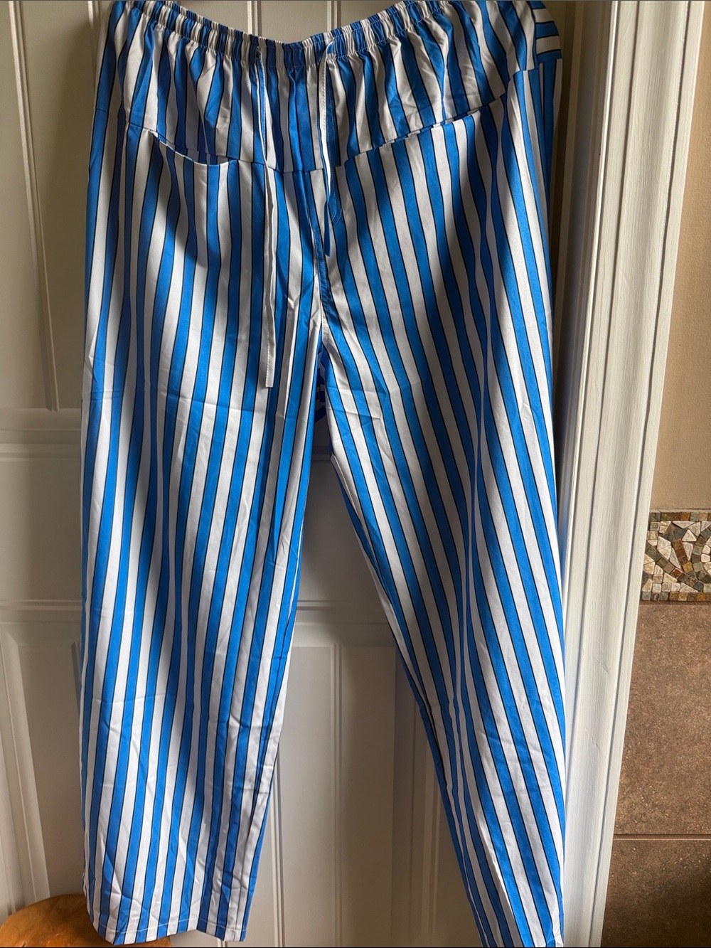 Blue and light blue stripe pants new